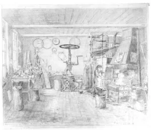Werkplaats van A.W. Doll, koperslager Oude Molstraat 49 Den Haag