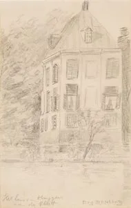 Eugène Rensburg, Het huis van Huygens, 1910, conté. Haags Gemeentearchief, kl. A 2689. Licentie: CC BY 4.0